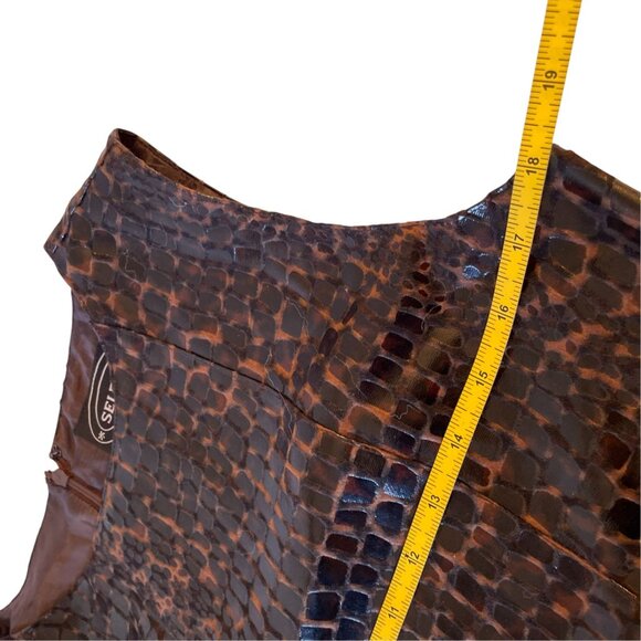 90s Faux Leather Dress Selene Sport Chocolate Brown SZ M - Picture 10 of 11